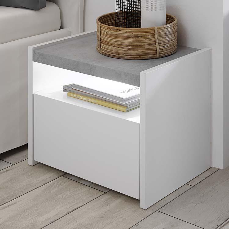 Comodino modello Coppia di comodini moderni in finitura cemento artico - om  Collezione esclusiva a PREZZI OUTLET